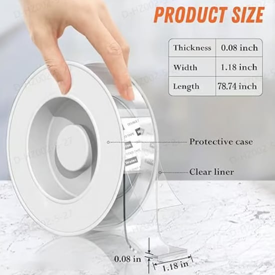 ✨⏰Final 6-hour Preferential Deal✨Extra Large Double Sided Tape  , Clear & Tough Nano Tape, Multipurpose Mounting Tape
