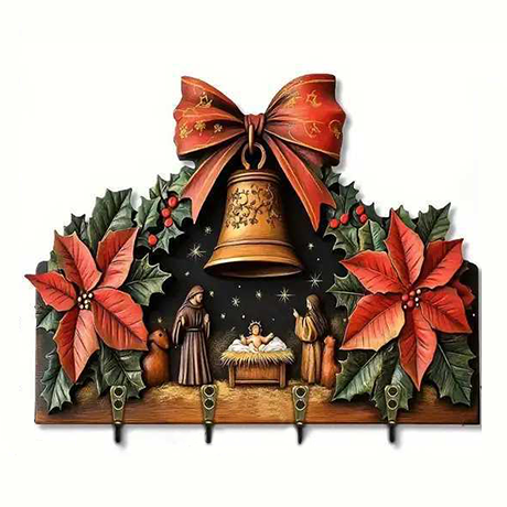 🎁✝️Communion themed wooden multifunctional home key holder (11.8 "X9 in")(2D Flat Products)