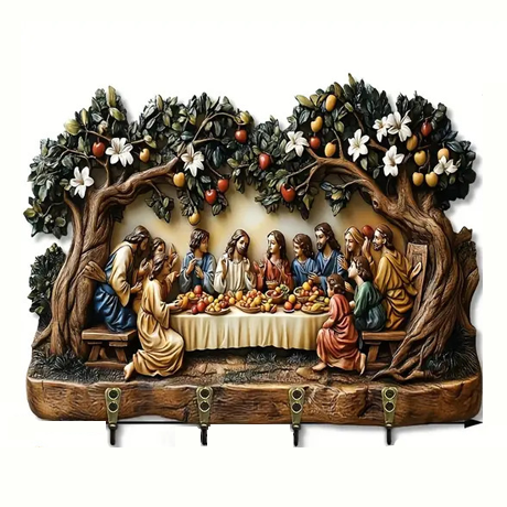 🎁✝️Communion themed wooden multifunctional home key holder (11.8 "X9 in")(2D Flat Products)