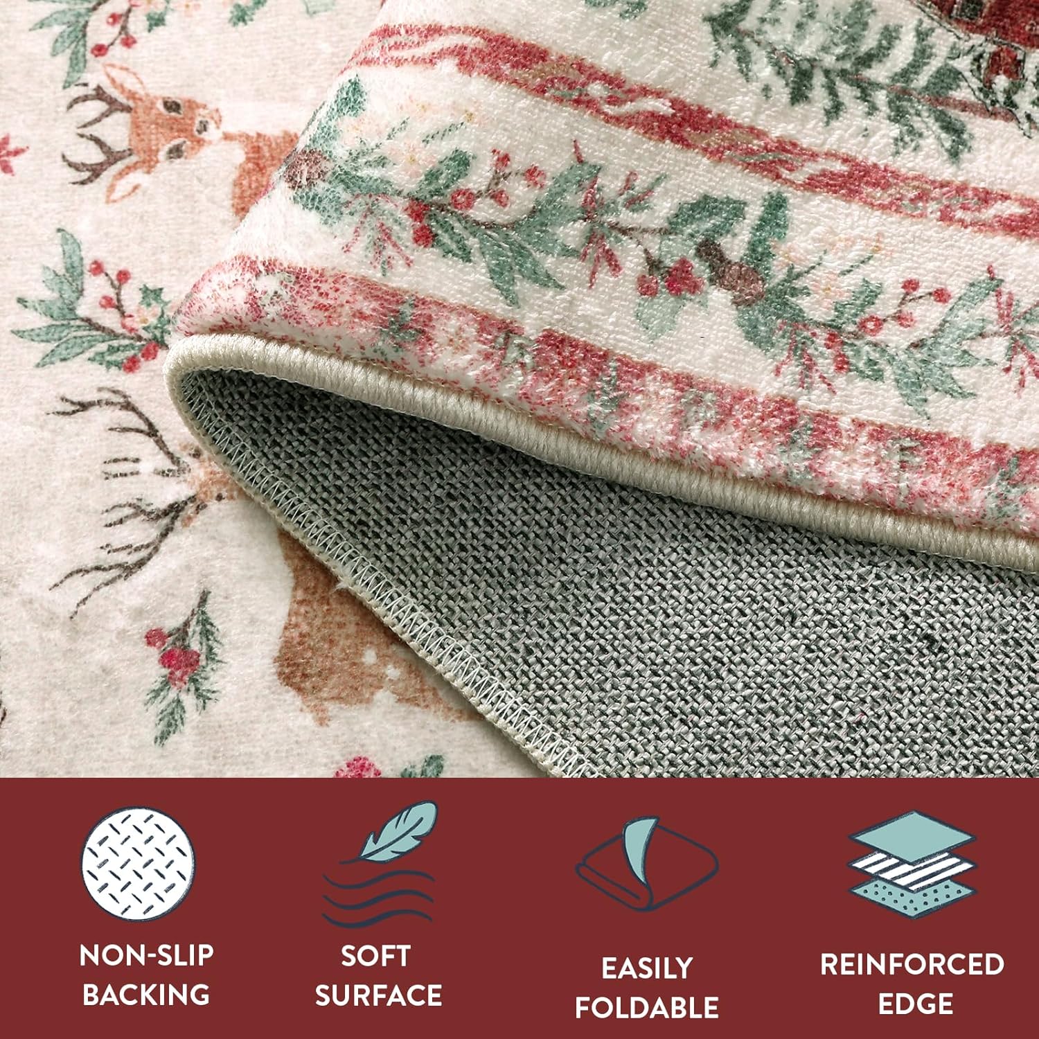 🎄🔥Soft Christmas Tree Santa Claus Carpet Runner