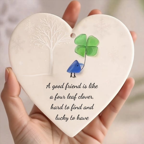 ❤️Heart-Shaped Sea Glass Friendship Decor🌊✨ Shaped by Nature & Crafted by Hand💝
