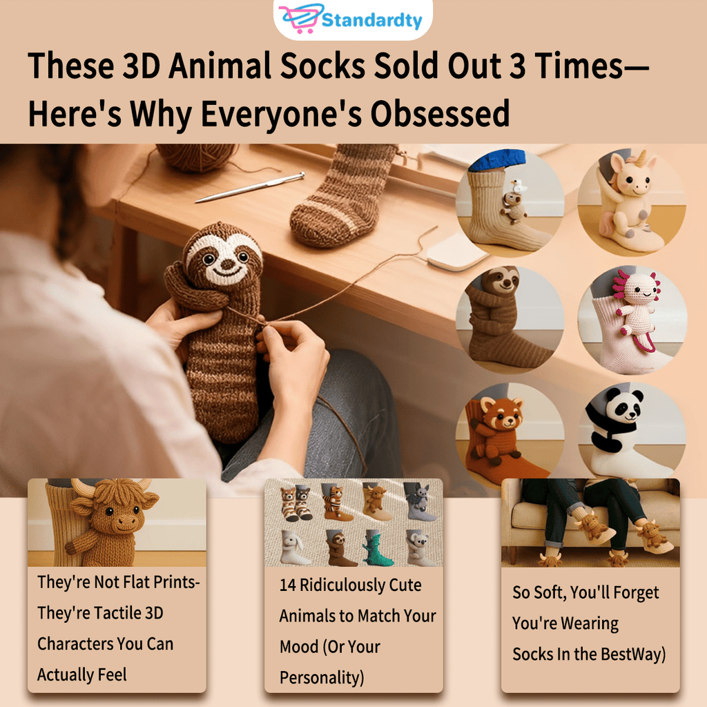 Cozy 3D Knit Animal Socks, Cute & Comfy for You or a Lovely Gift 💝
