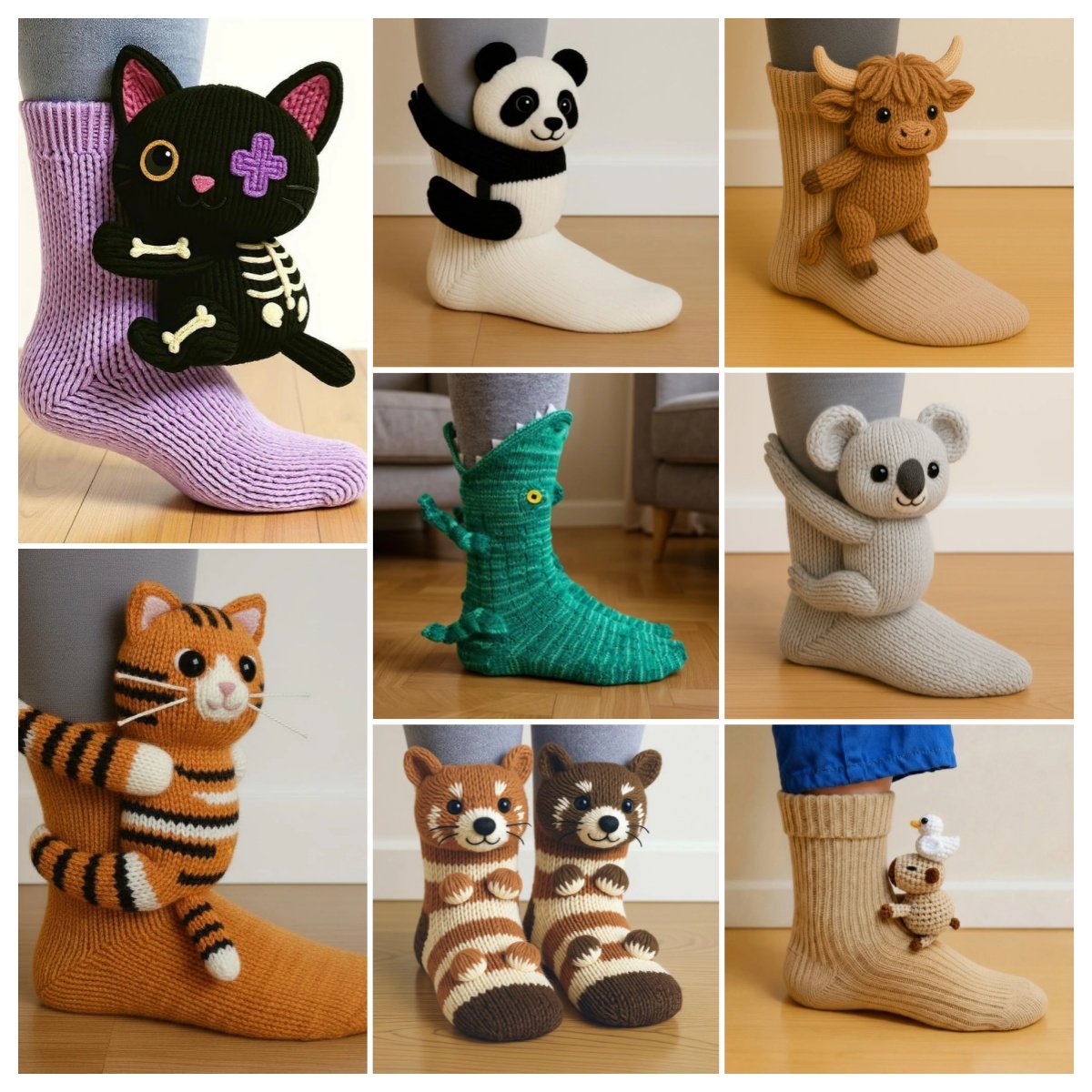 Cozy 3D Knit Animal Socks, Cute & Comfy for You or a Lovely Gift 💝